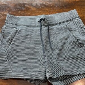 Athleta Black and White Striped Athletic Shorts